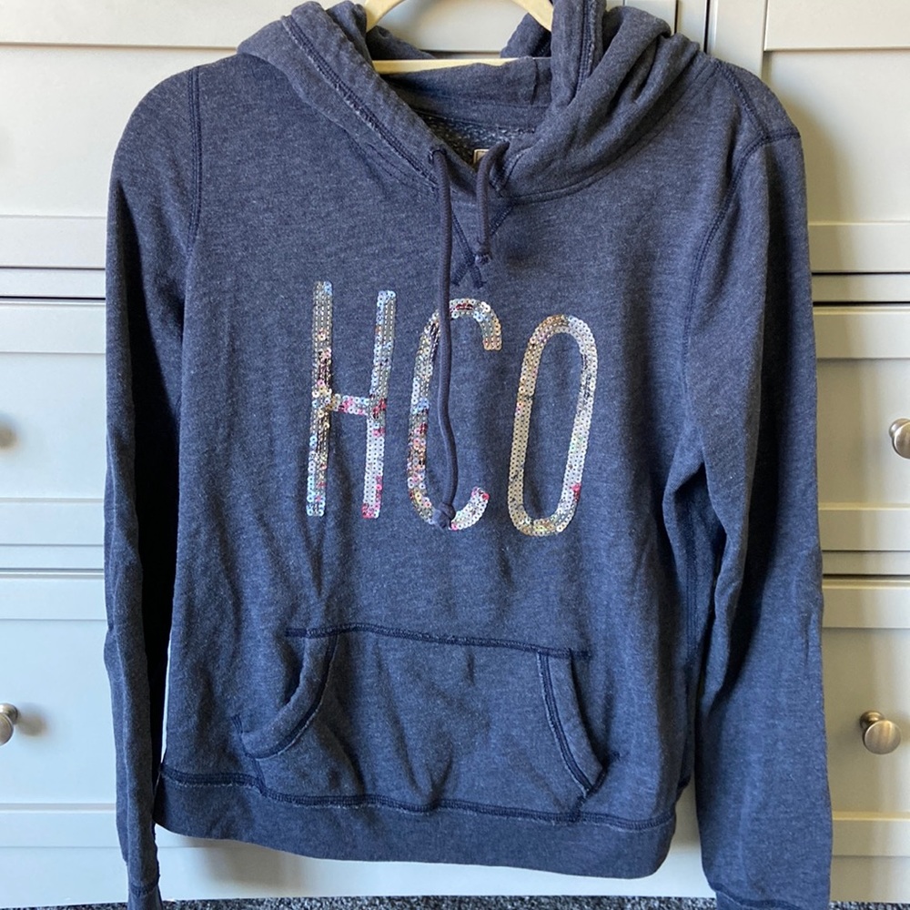Hollister Dark Blue Hooded Sweatshirt